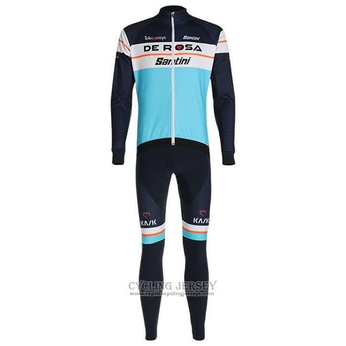 2020 Cycling Jersey De Pink Sky Blue Long Sleeve And Bib Tight